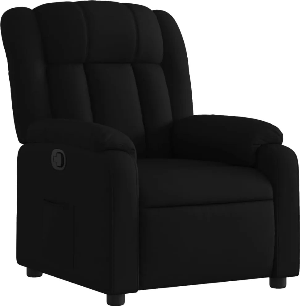 vidaXL Fotoliu rabatabil, negru, material textil