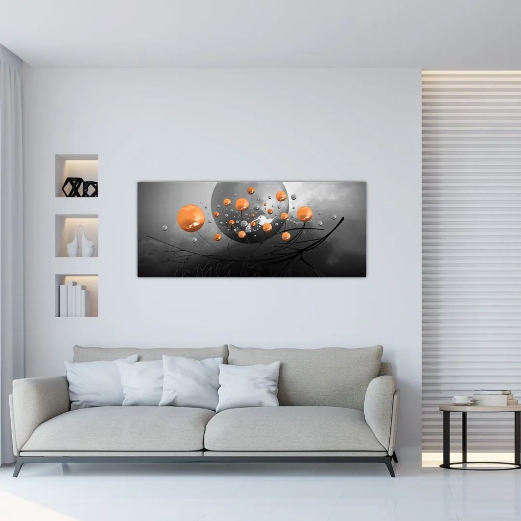 Tabloul cu bile portocalii (120x50 cm)