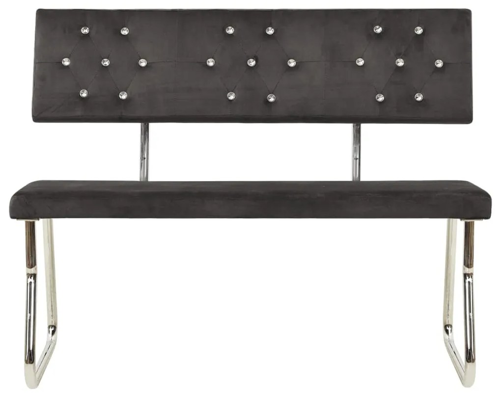 325864 vidaXL Bancă, gri închis, 110 cm, catifea