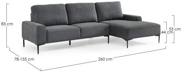 Coltar gri, 260x78/135x83 cm, Washington, Yes