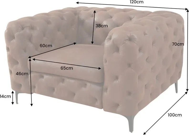 Fotoliu design Chesterfield, Microfibra, Maro Antic, MODERN BAROCK