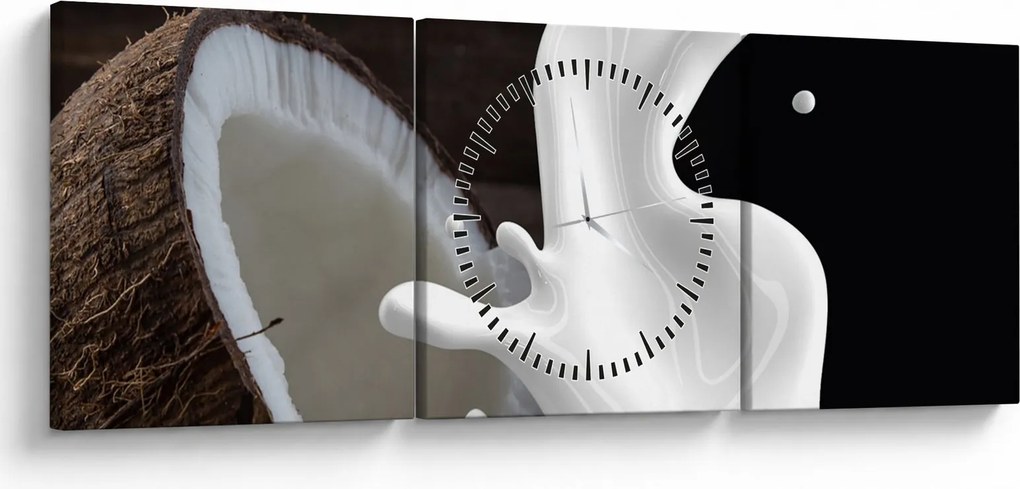 Tablou - laptele de cocos (cu ceas) (90x30 cm)