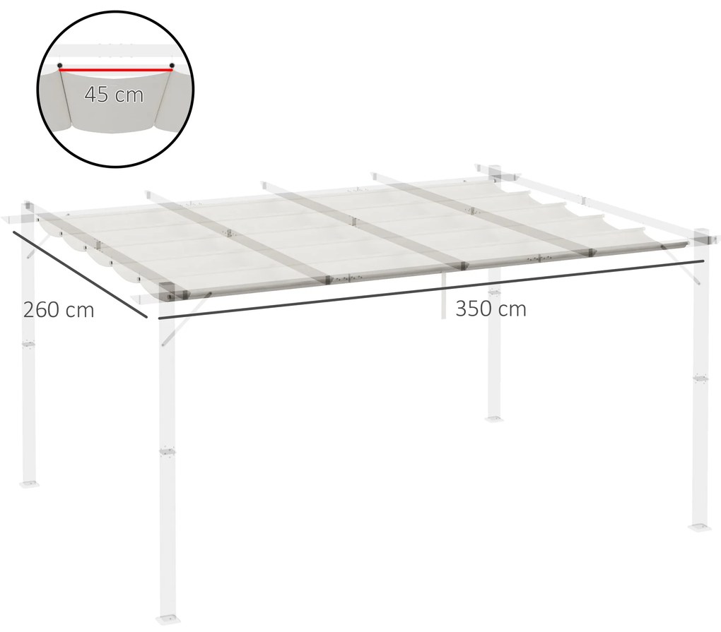 Outsunny Copertină de Schimb pentru Pergolă de Grădină cu 10 Orificii de Drenaj, Acoperire din Poliester, 250x255 cm, Gri | Aosom Romania