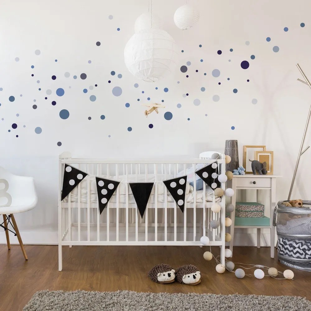 Set 100 autocolante Ambiance Round Stickers, albastru