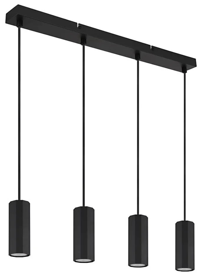 Lustră pe cablu Globo 57918-4HB JAMES 4xGU10/25W/230V negru