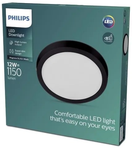 Plafonieră LED MAGNEOS LED/12W/230V 2700K neagră Philips