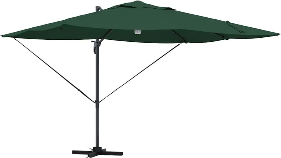 vidaXL Umbrelă de soare Verde 351 x 250 x 253 cm Poliester și Aluminiu
