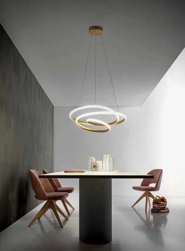 Lustra LED design modern Diva 65cm, auriu, alb sau titan
