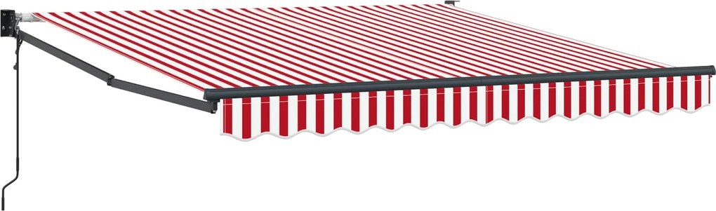 vidaXL Cortina Retractabilă Roșu și Alb 350 x 250 cm