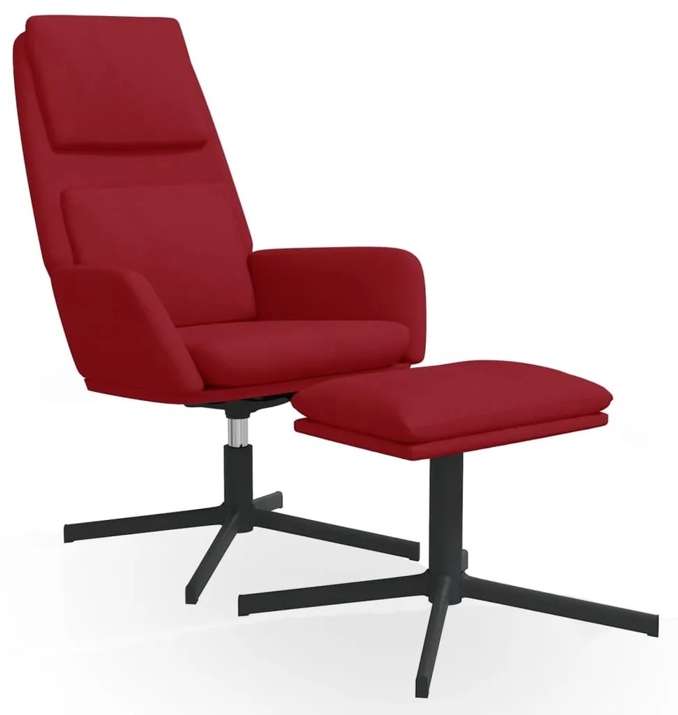 3097803 vidaXL Scaun de relaxare cu taburet, roșu vin, catifea
