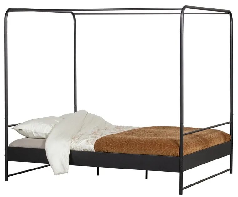 Pat metalic dublu vtwonen Bunk, 160 x 200 cm, negru