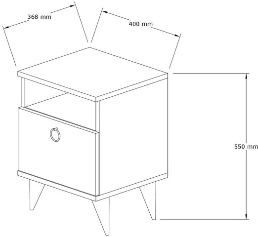 Noptieră BARLO 50x40 cm maro