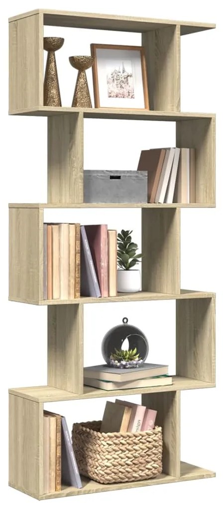 vidaXL Bibliotecă/separator 5 niveluri stejar sonoma 70x24x161 cm lemn