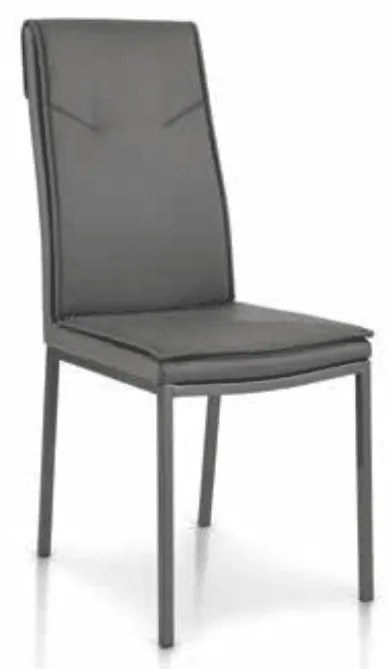 Scaun Rain, structura metalica, piele ecologica - GRI ANTRACIT