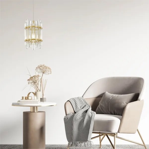 Lustră pe cablu Zuma Line P0556-01D-V7V7 ALEXANDRIA 1xE14/40W/230V auriu