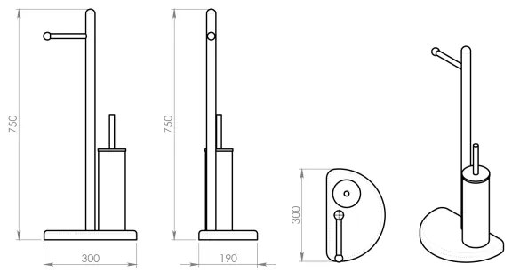 Suport de hârtie igienică și perie de toaletă Gedy HIBISCUS crom lucios