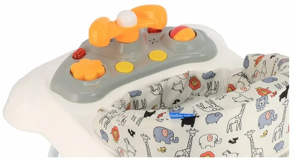 Baby Mix Walker pentru copii cu volan și roți dinsilicon, gri, 50 x 44 x 50 cm