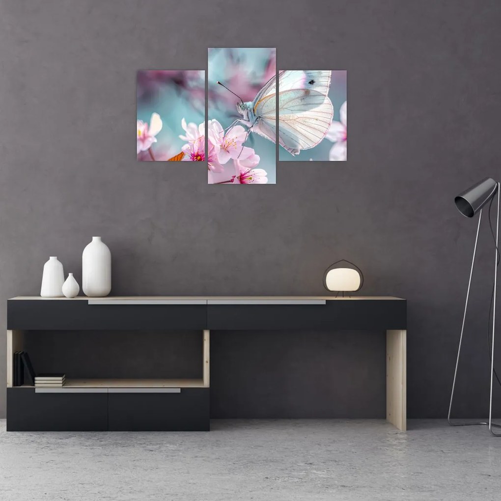 Tablou - Fluture pe un cireș (90x60 cm)