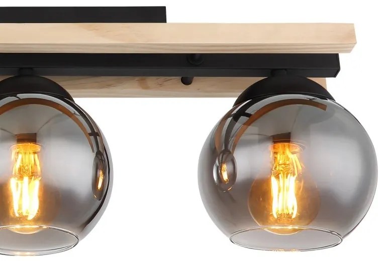 Plafoniera 3L design industrial CONNI negru, natur