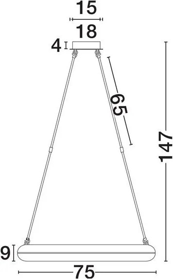 Lustra LED suspendata design decorativ GLOREE D-75cm
