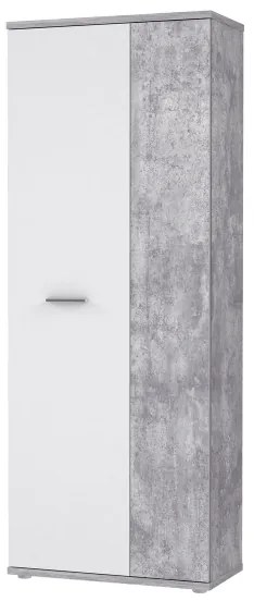 Comodă/pantofar SIMO, alb/gri beton