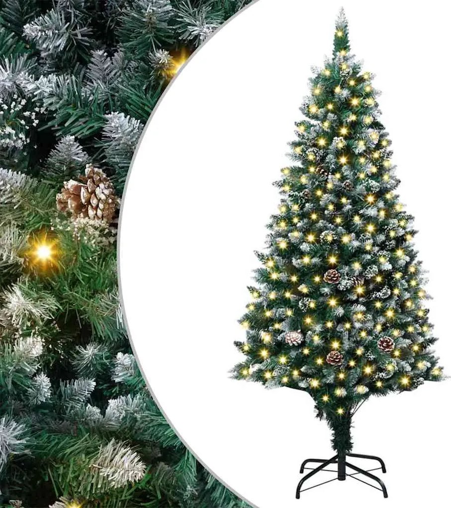 vidaXL Brad de Crăciun artificial Verde 180 cm PVC și Oțel și Plastic