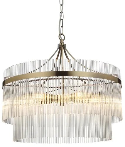 Endon 99166 - Candelabru MARIETTA cu lanț, 5xE14/7W/230V, alamă/sticlă clară