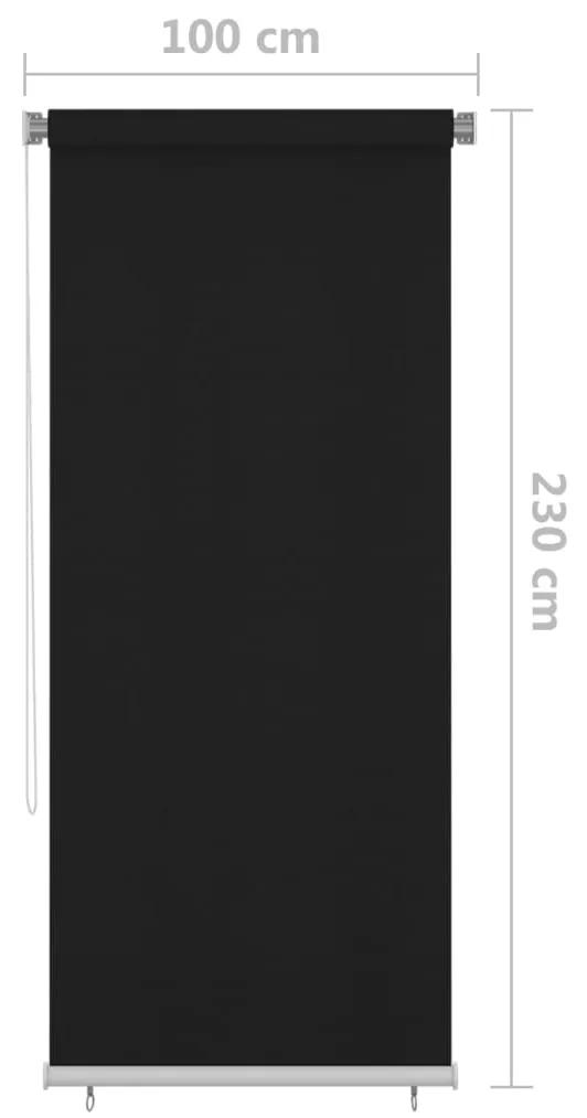 Jaluzea tip rulou de exterior, 100 x 230 cm, negru Negru, 100 x 230 cm