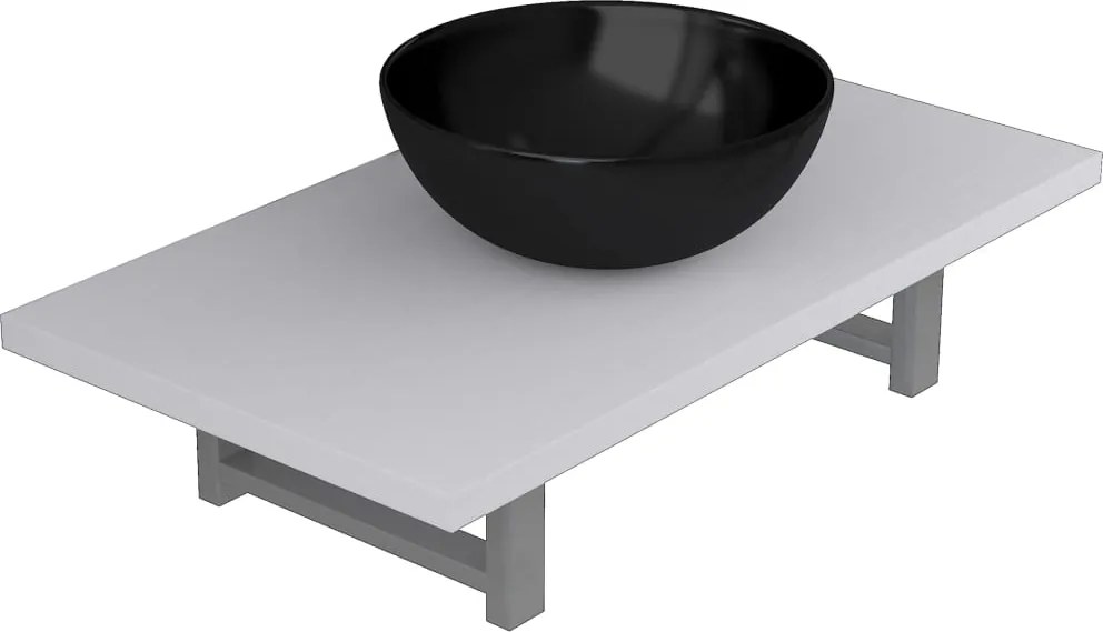 vidaXL Set mobilier de baie, 2 piese, alb, ceramică