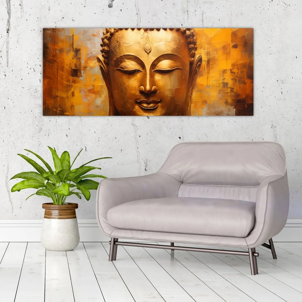 Tablou - Buddha, pictură în ulei (120x50 cm)