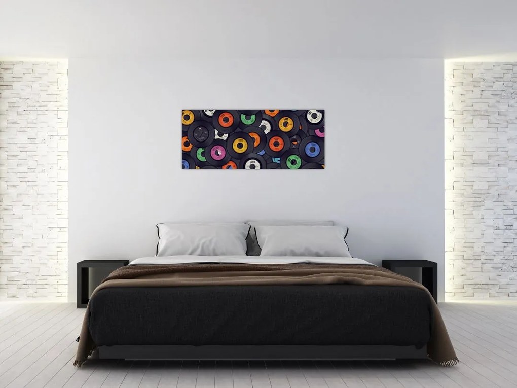 Tablou - plăci de gramofon (120x50 cm)