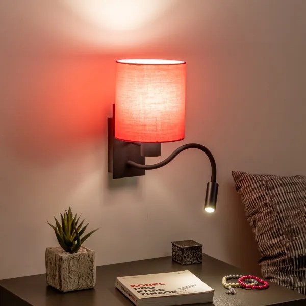 Lampă LED de perete Brilagi NUBILA 1xE27/25W/230V + LED/3W negru/roz