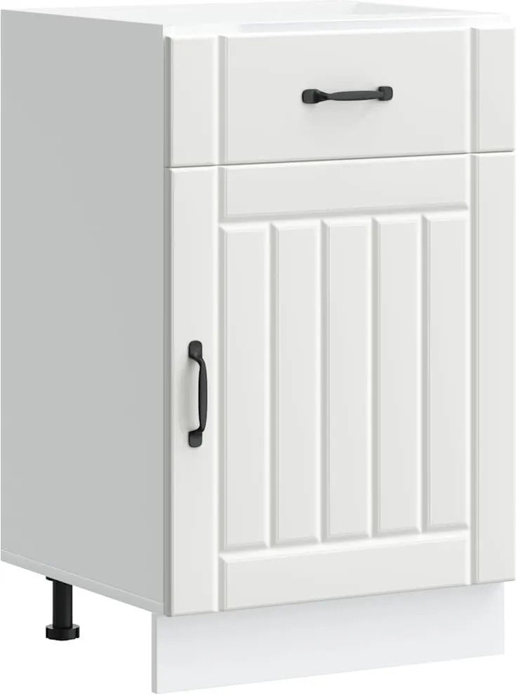 vidaXL Dulap de bază de bucătărie „Lucca” din lemn prelucrat alb