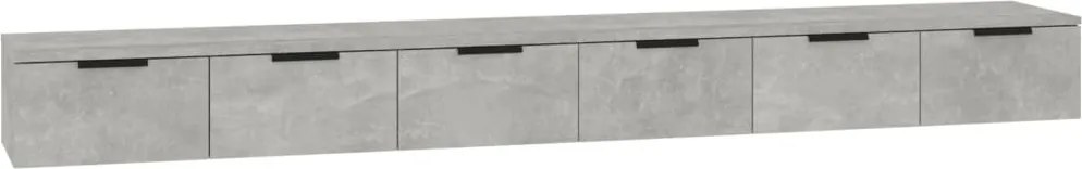 vidaXL Dulapuri perete, 2 buc., gri beton 102x30x20 cm, lemn prelucrat