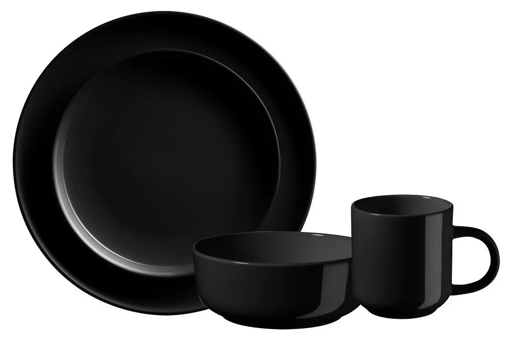 Set de masă Mäser 16 piese ALENIA, negru