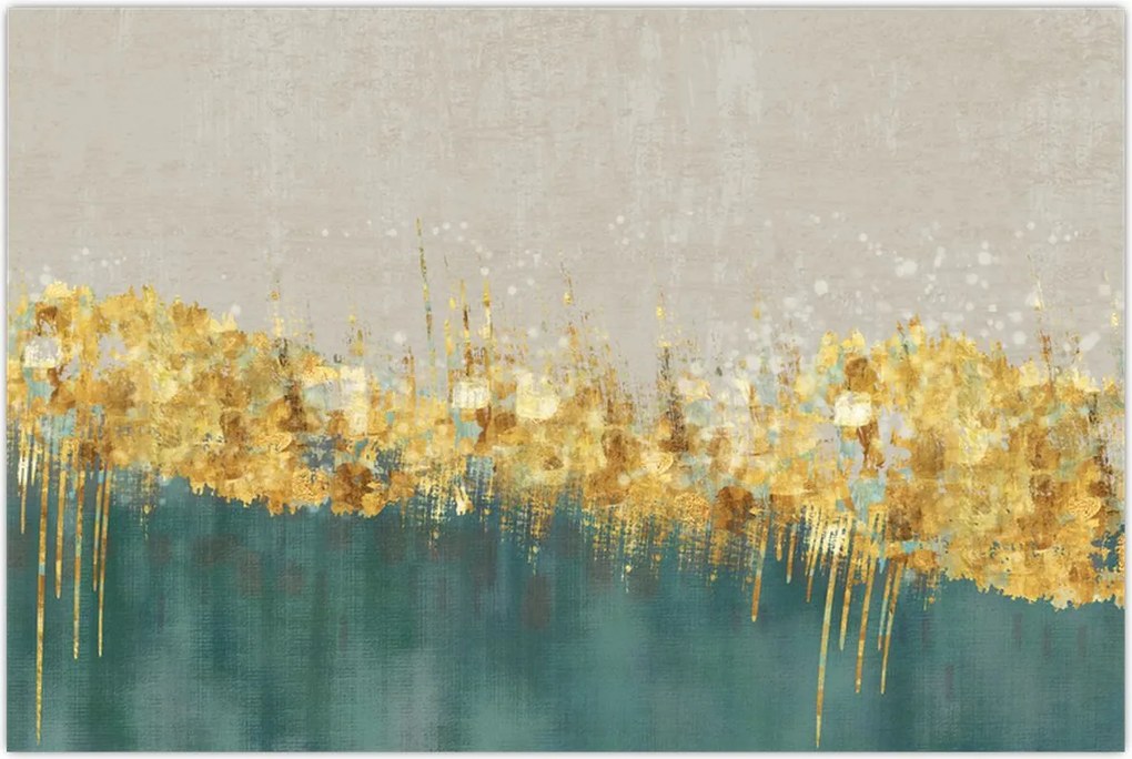 Tablou - Textura cu decor auriu (90x60 cm)