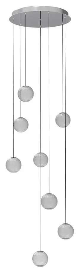 Lustra cu 8 pendule LED design modern NOBILE