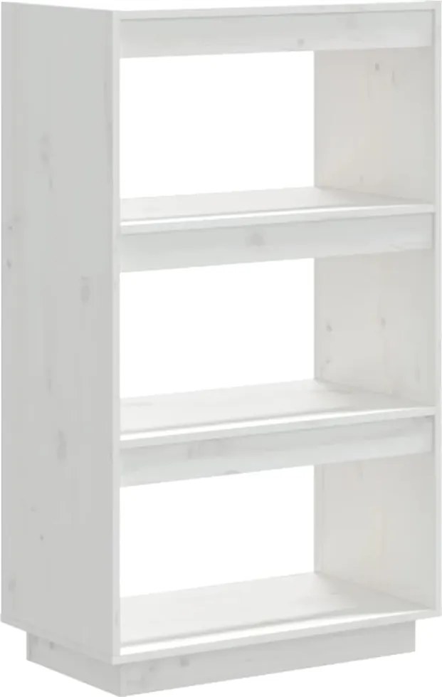 vidaXL Bibliotecă/Separator cameră alb 60x35x103 cm lemn masiv de pin