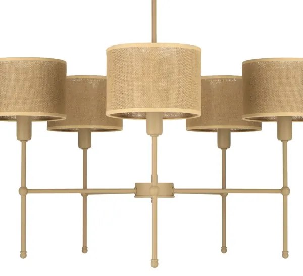 Candelabru cu tijă MADELA 5xE14/40W/230V iută/bej