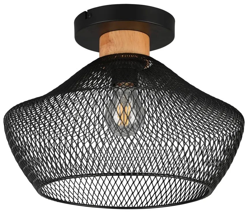 Plafonieră neagră cu abajur din metal ø 35 cm Valeria – Trio