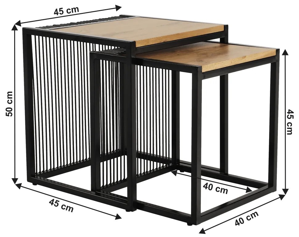 Set a doua masute de cafea, stejar negru, RIMBO