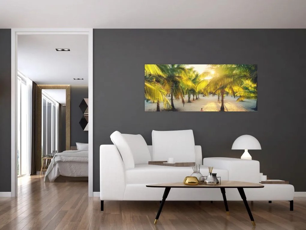 Tablou - Femeie între palmieri (120x50 cm)