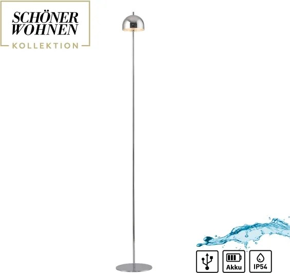 Schöner Wohnen BELLIS 19245-17 - Lampă de podea LED cu dimmer, 2,5W/5V, IP54, crom