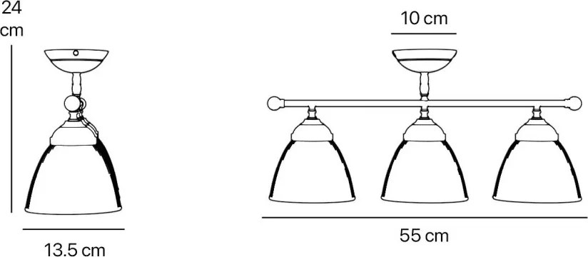 Lustra stil neoclasic din alama si abajur ceramic Elide
