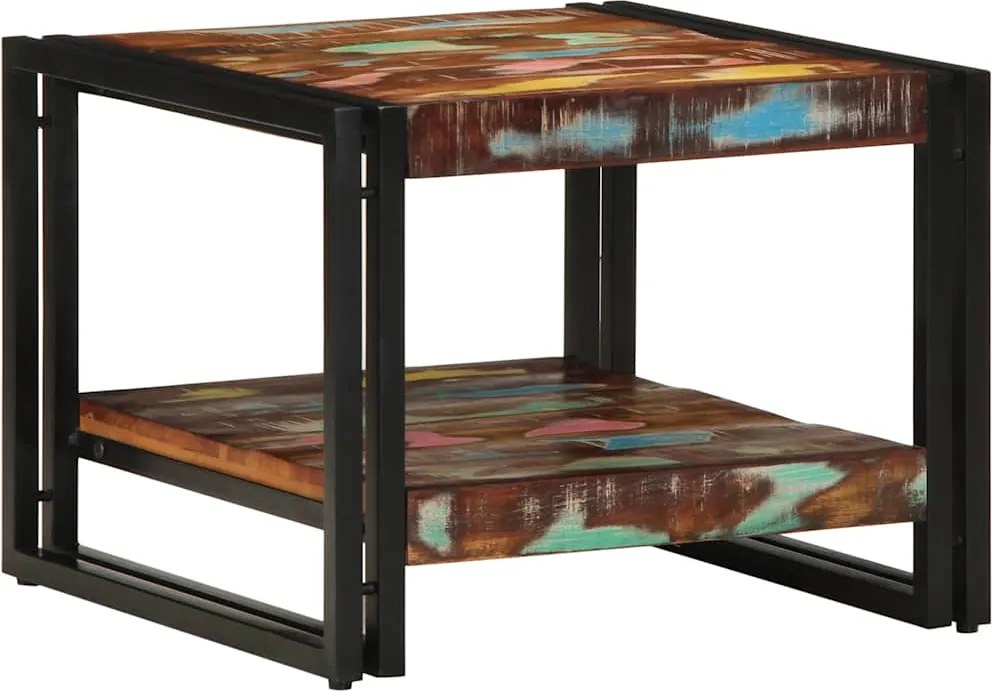 vidaXL Masuta de cafea multicolora 50x50x38 cm lemn masiv recuperat