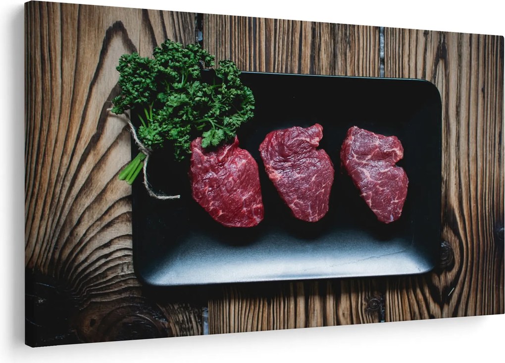 Tablou cu carne pe farfurie (90x60 cm)