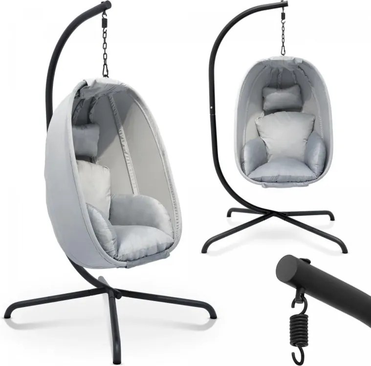 MIADOMODO scaun suspendat de tip hamac, gri, capacitate maxi