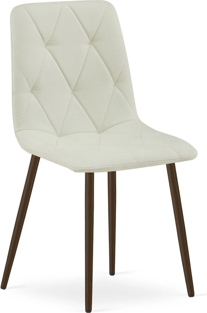 Scaun Bucatarie/Dining Fido Picioare Finisaj Lemn Culoare Nuc, Textil Bej