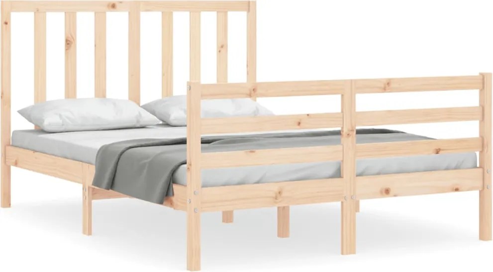 vidaXL Cadru de pat fără saltea, 140x200 cm, lemn masiv pin