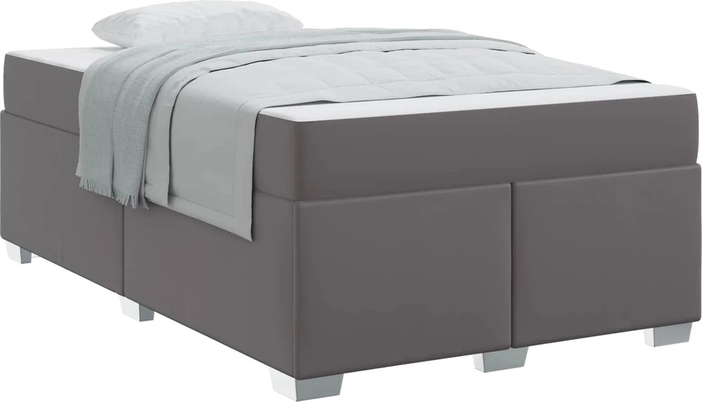 vidaXL Cadru de pat cu saltea Gri 120 x 190 cm țesătură